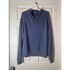 Tommy Bahama Men's Sweater Size XL, Brown, 1/4 Zip Pullover Sweater, Lt Blue